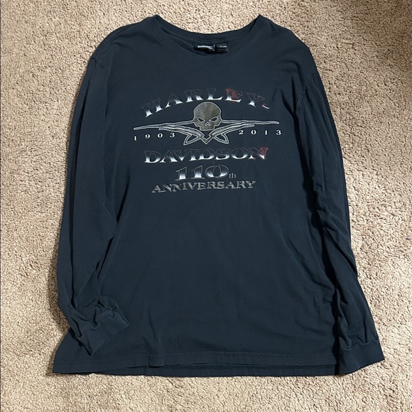 Harley-Davidson Other - Harley-Davidson 110th Anniversary Black Long Sleeve Tee